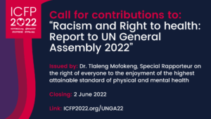 Call for contributions to: “Racism and Right to health: Report to UN General Assembly 2022”