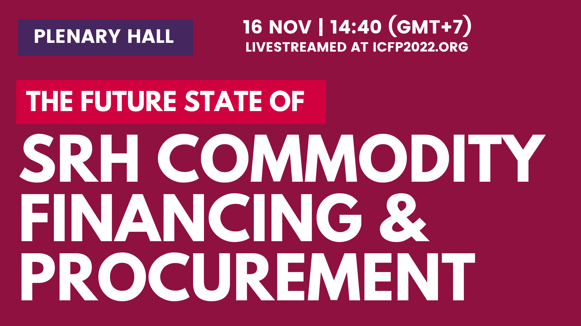 The Future State of SRH Commodity Financing & Procurement